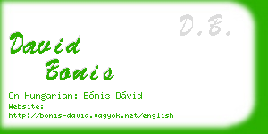 david bonis business card